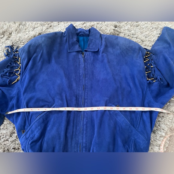 Vintage Gianni Versace 1990 Suede Leather Unisex Jacket With Beaded Fringe - Picture 17 of 17